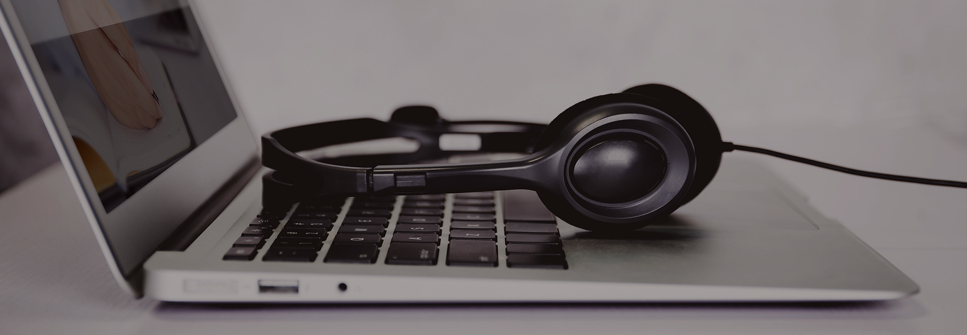 laptop and headphones