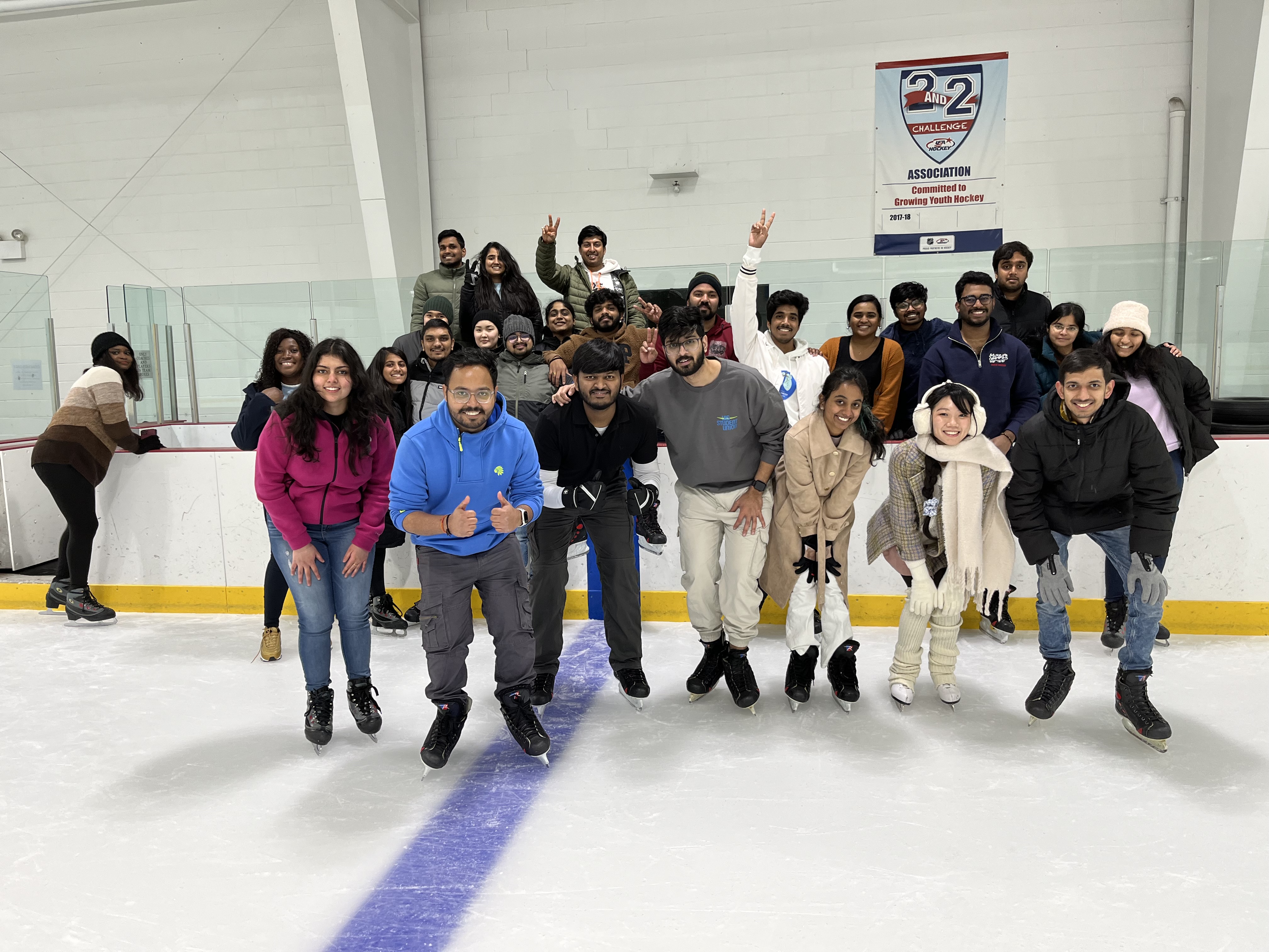 student ice skating
