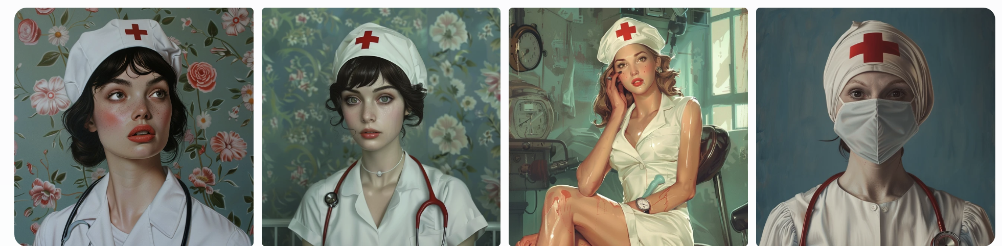genai images with prompt nurse, showing all female subjects