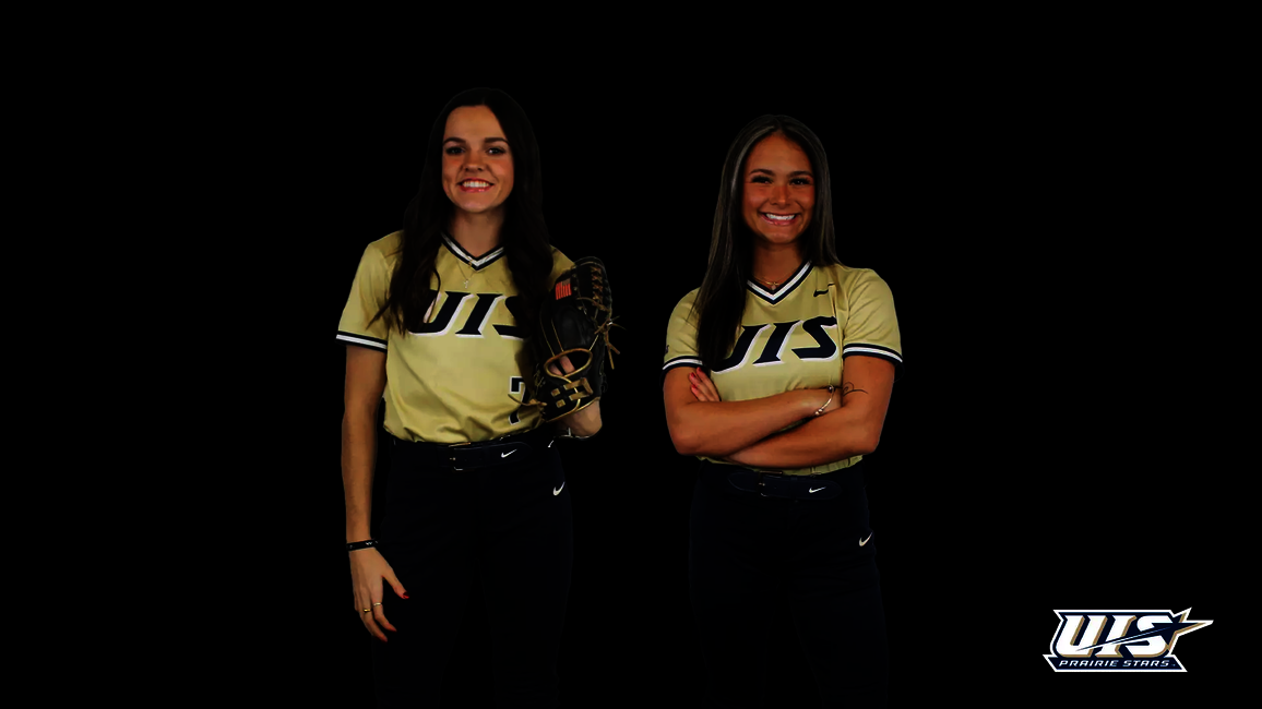 Rosie Bartlett and Malia Bender, UIS Athletics logo