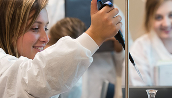 students in a biology lab