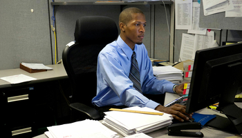 student at desk