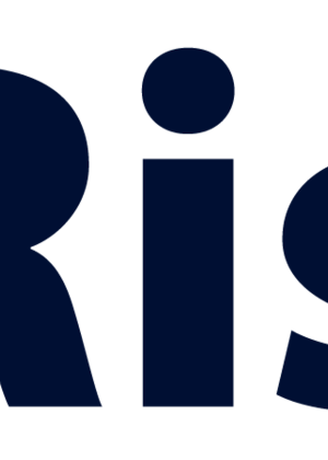 RISE logo in navy blue with colonnade silhouette on left and word RISE on right.