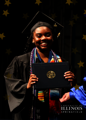 A student at commencement.