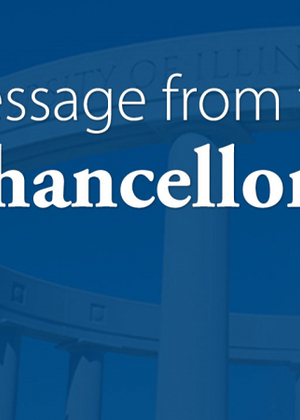 Chancellor Gooch with text saying "Message from the Chancellor."