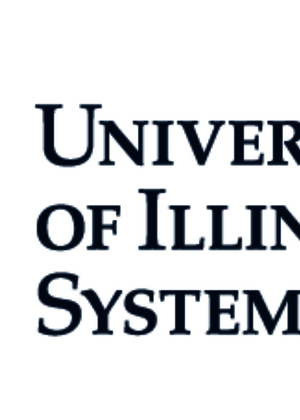 University of Illinois System logo with three icons on the left.