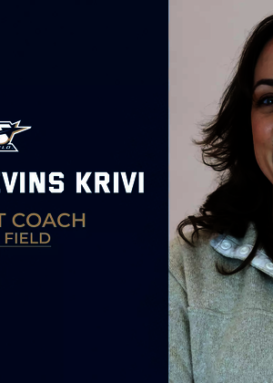 Ashley Blevins Krivi, Assistant Coach, Track & Field, a photo of Blevins, UIS Athletics logo