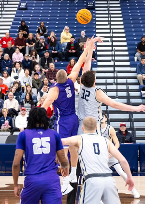 Tipoff at a UIS men's basketball game