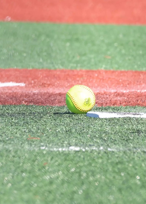 Softball on field 