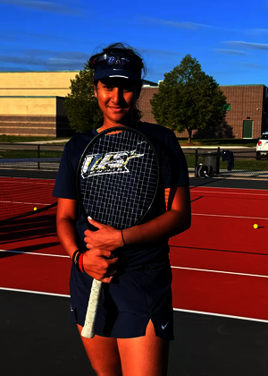 Alisha Deogaonkar on court at ITA Regional
