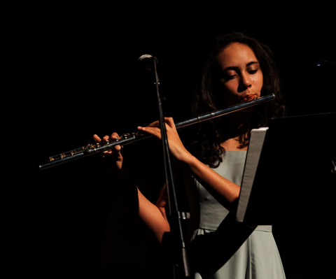 Student playing Flute