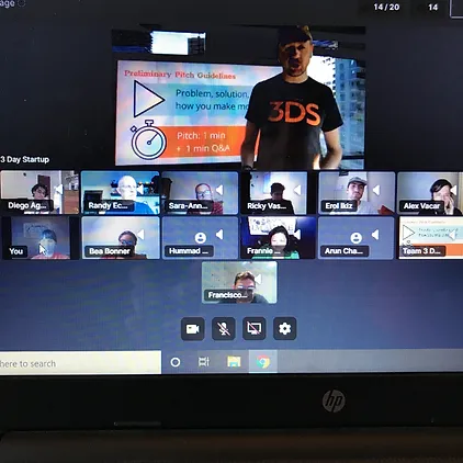 screenshot of a CO.STARTERS virtual startup event