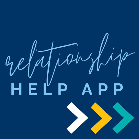 text "relationship help app" with innovate Springfield's three arrow logo