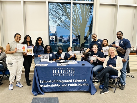 Picture showing UIS MPH students at a community outreach at The Recreation and Athletics Center (TRAC).