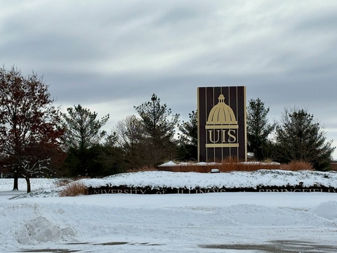 snow covered UIS campus