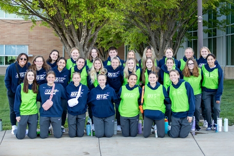 A group photo of players from the UIS women's soccer team. 