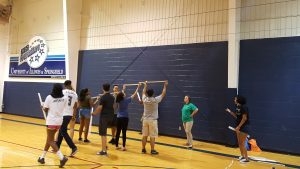 STARS students participating in team building activities in the SLB gymnasium