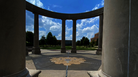 UIS Colonnade after bring restored and cleaned