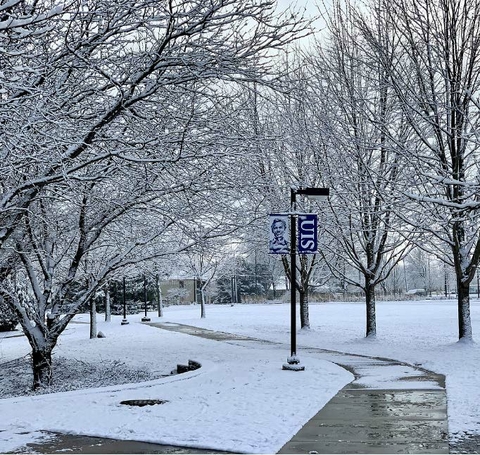 UIS campus during the winter