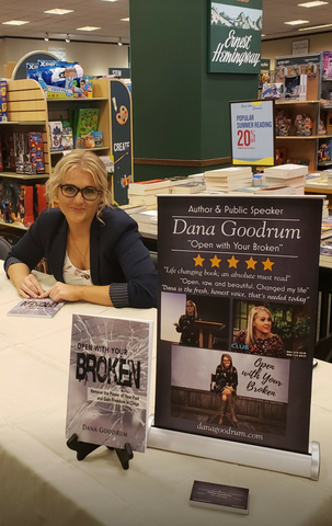 Dana Goodrum at her first Barnes & Noble book signing in 2018.
