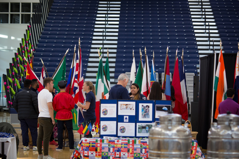 Students attending an international festival.