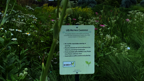 Matrix Gardens Signage between Brookens and the Public Affairs Center