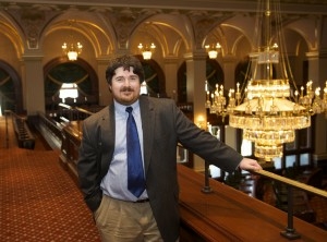 UIS student posing for picture inside the Illinois State Capitol