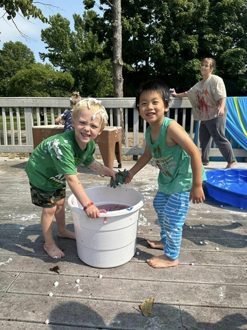 children enjoying Messy Day