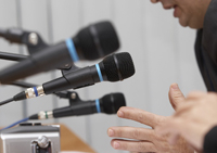 a group of microphones