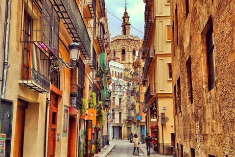 colorful and narrow streets of Valencia, Spain