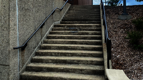 UIS Teardrop Stairs being repaired