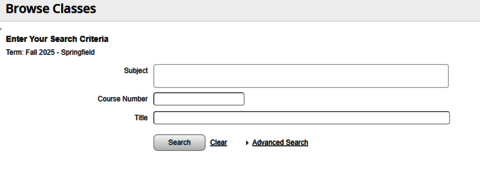 Browse Classes window.