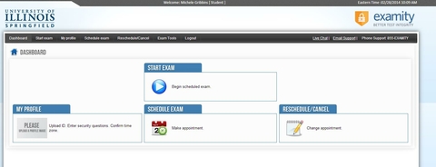 "schedule exam" in dashboard 