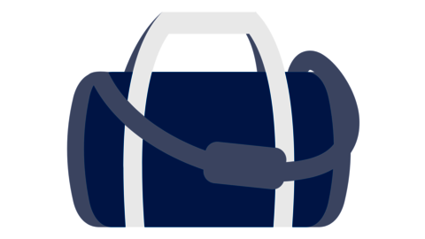a blue gym bag