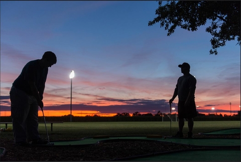 students playing mini golf at UIS