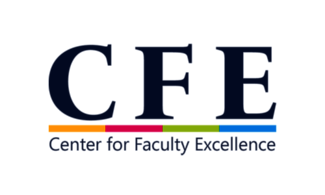 CFE logo with colorful underline.