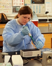 MLS student in lab