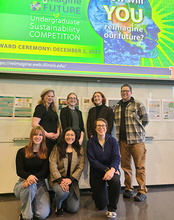 Group of UIS students posing for a photo at the awards ceremony