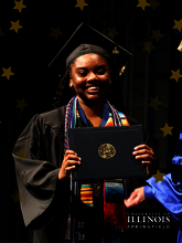 A student at commencement.