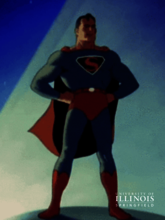 Superman in superman stance.