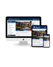 Responsive design of the Prairie Star Family Connect portal shown on desktop, tablet and mobile screens.