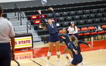Madi Siefken, UIS volleyball setter in action