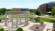drone shot of UIS campus