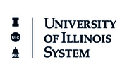 University of Illinois System logo with three icons on the left.