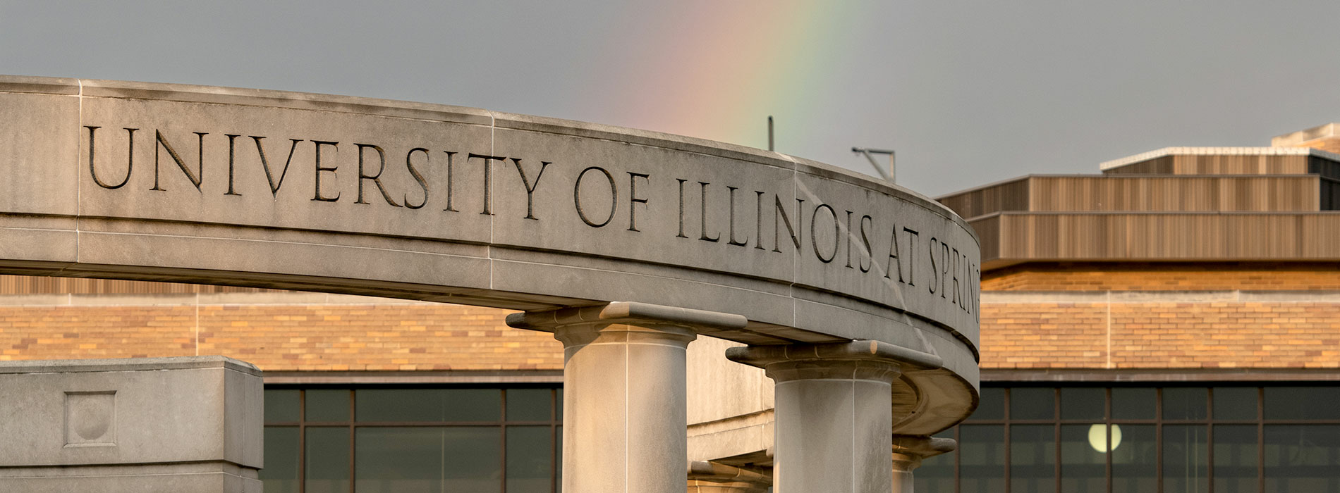 rainbow over colonnade