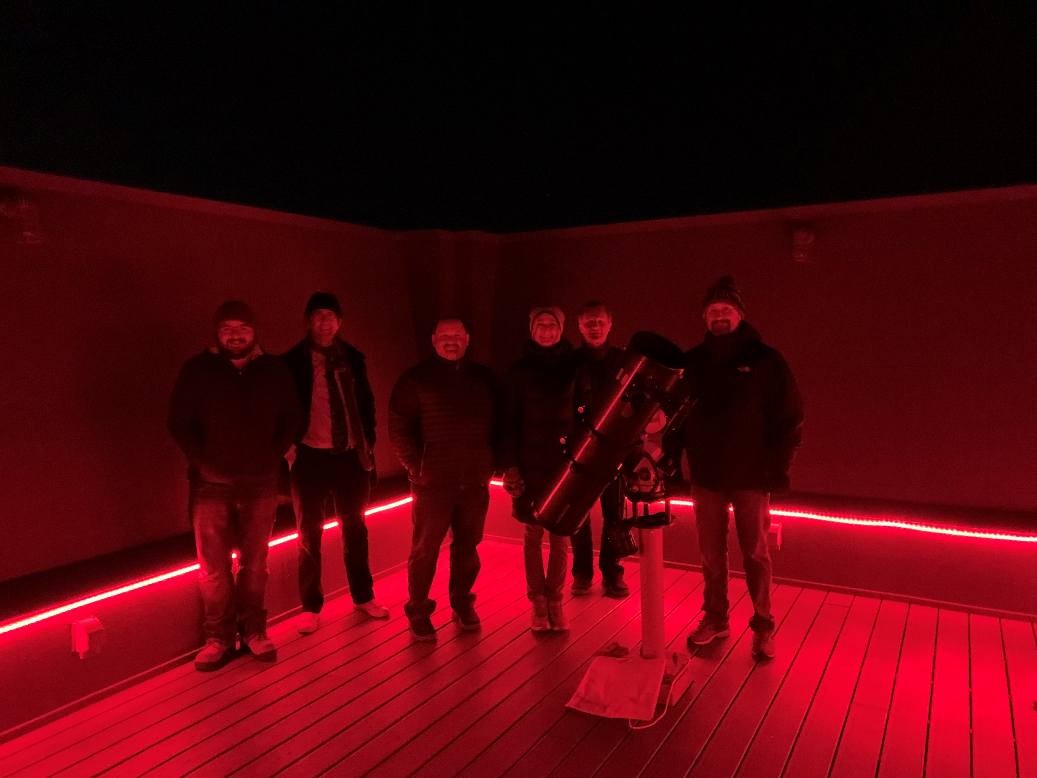 UIS Employees pose for a photo on the UIS Observation Deck.