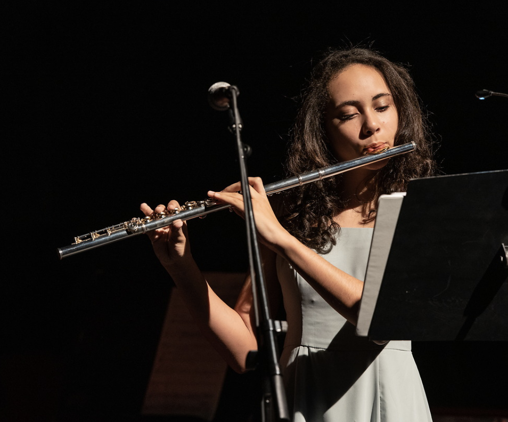 Student playing Flute