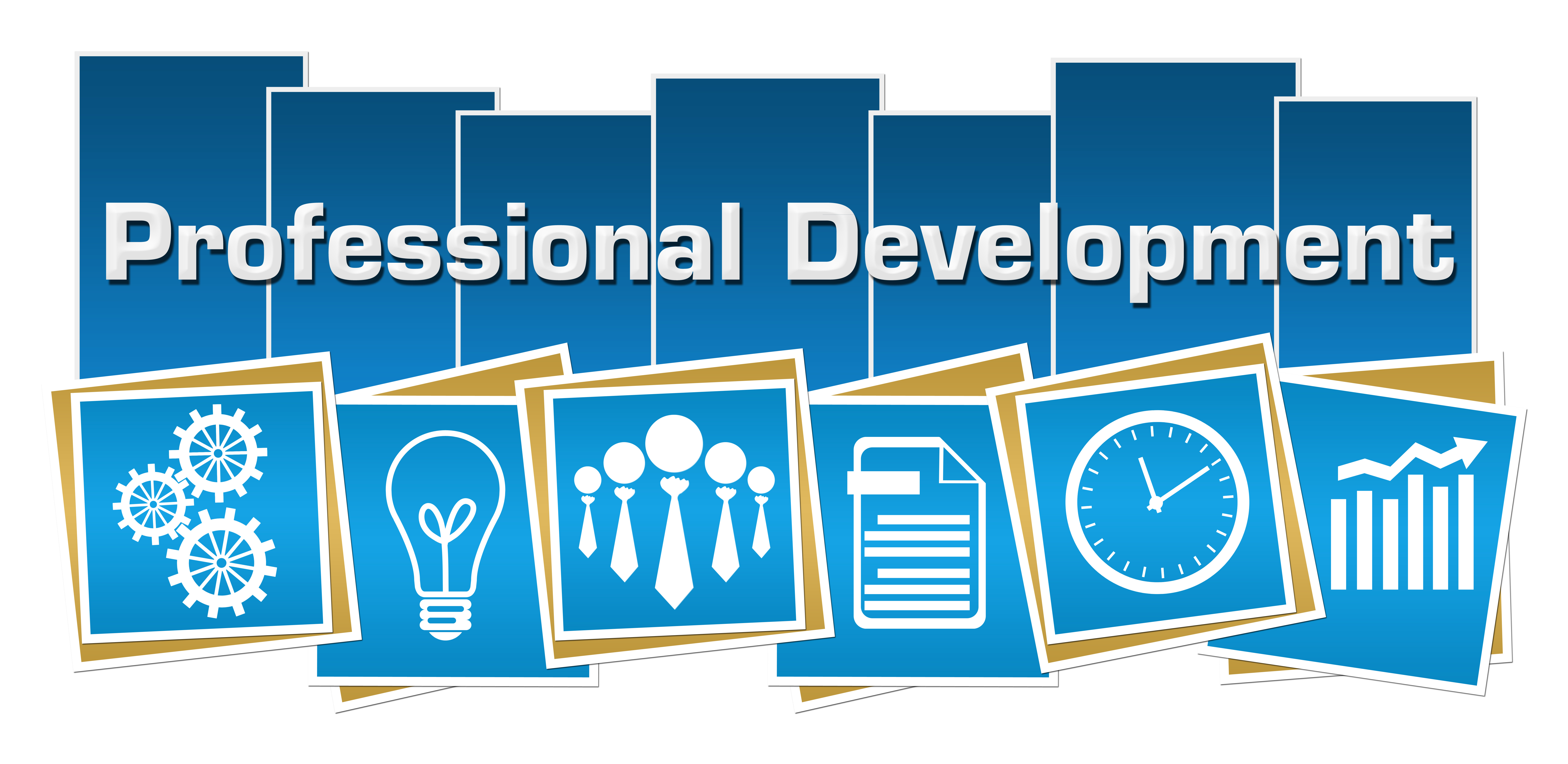 Professional Development text with icons that represent aspects of professional development