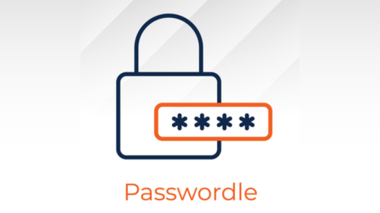 Lock graphic with red password symbol.