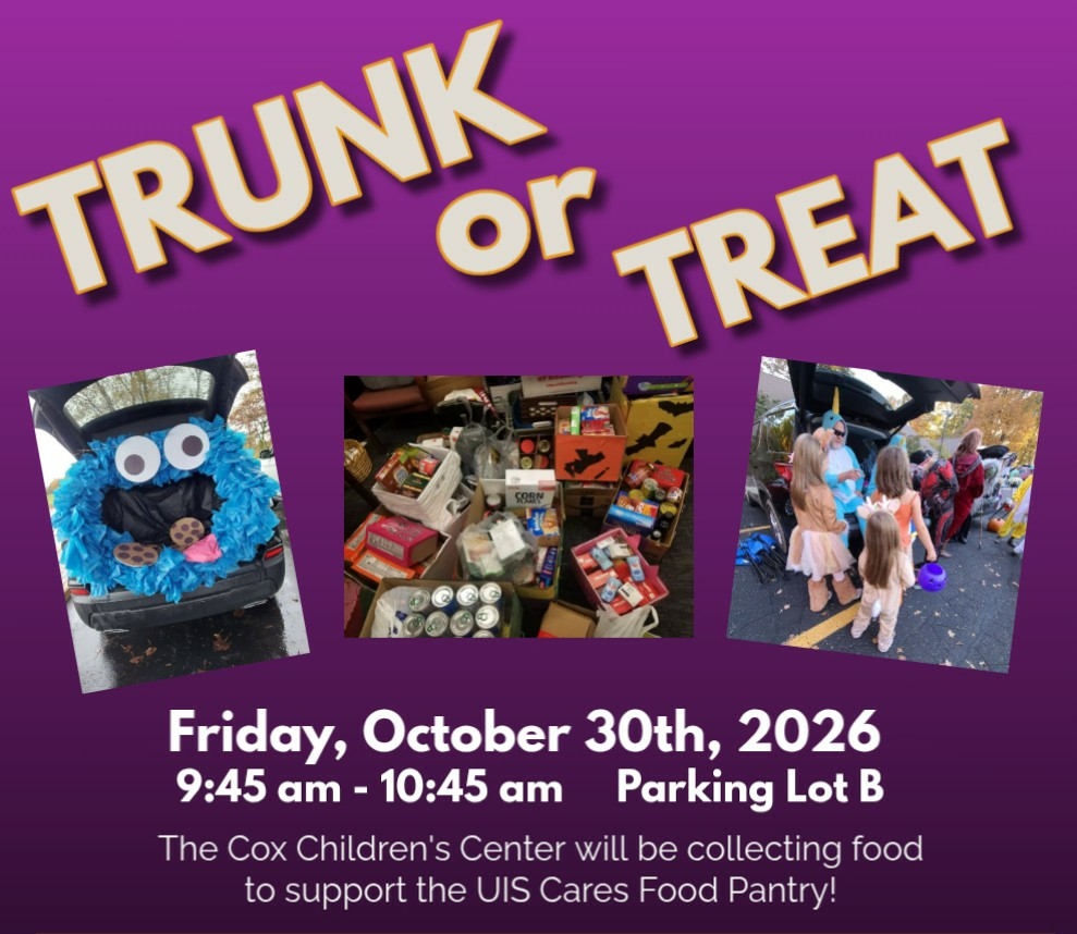 Trunk or Treat event flyer with three pictures of past events